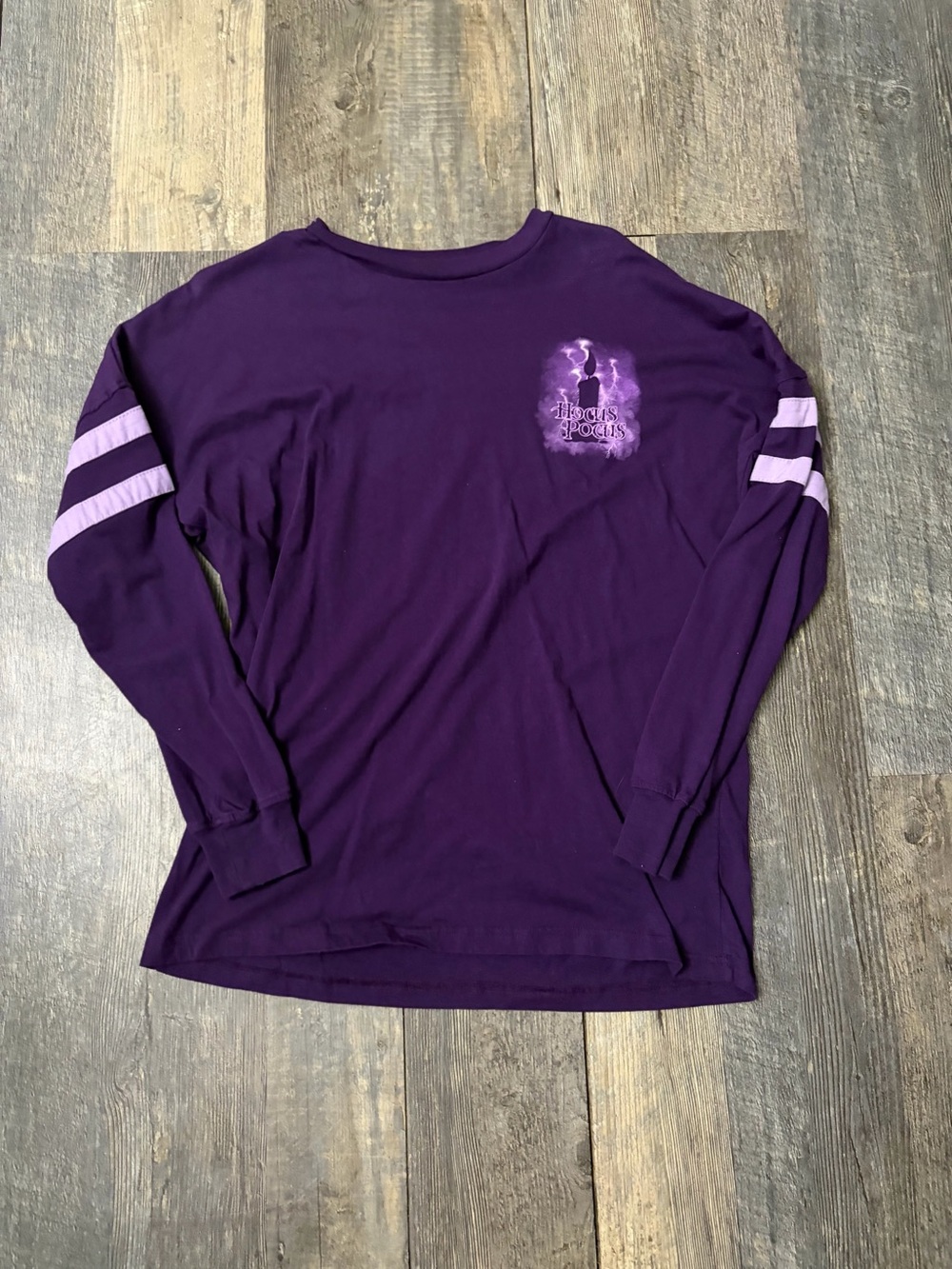 Disney Hocus Pocus Purple Long-Sleeve Graphic Crewneck Shirt